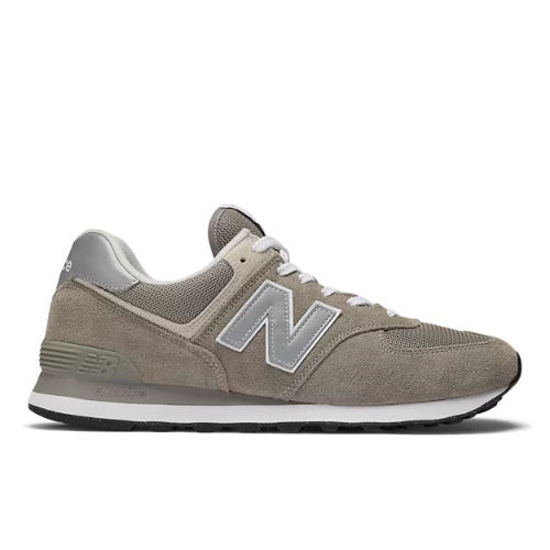 New Balance Men's 574 Core Sneakers - Grey/White (Size 7 Wide)