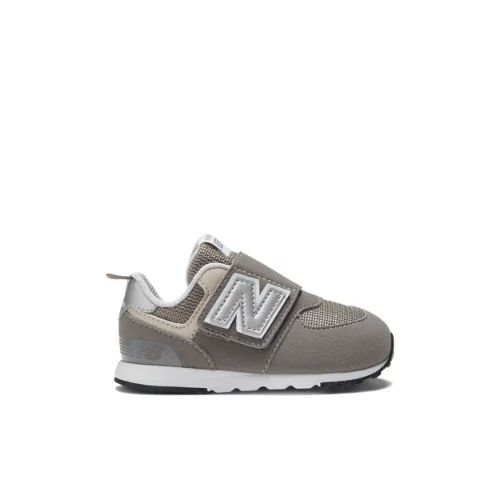 New Balance Kids' 574 NEW-B Hook & Loop Sneakers - Grey/White (Size 8.5 X-Wide)
