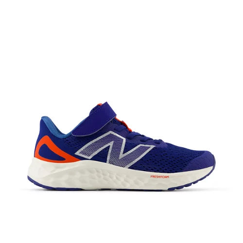 New Balance Kids' Fresh Foam Arishi v4 Bungee Lace with Top Strap Running  Shoes - Blue/Red/Grey (Size 1)