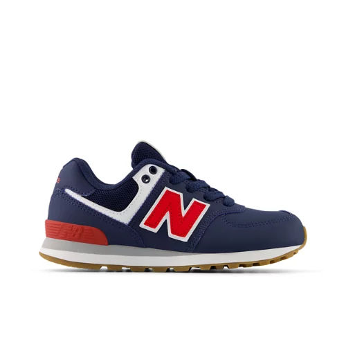 New Balance Kids' 574 Sneakers - Blue/Red (Size 11 Wide)
