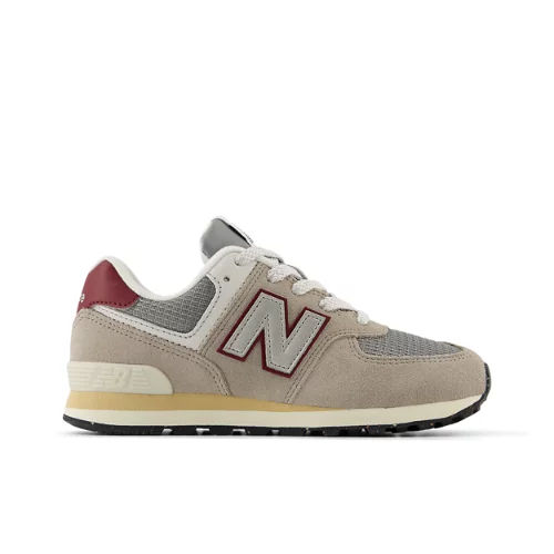 New Balance Kids' 574 Sneakers - Brown/Red (Size 11.5)