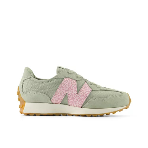 New Balance Kids' 327 Sneakers - Pink/Green (Size 13.5)