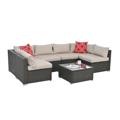Sydney 7 Piece Modular Set - Beige Cushions