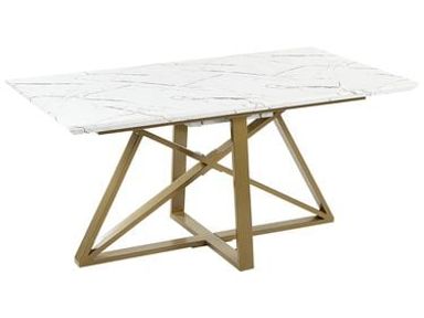 Table de salle à manger extensible MAXIMUS Marbre blanc 160/200 cm 90 cm
