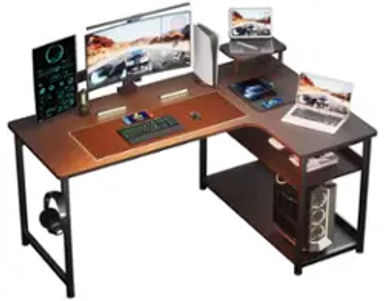 GTPlayer L Shaped Carbon Fiber Gaming Desk with Monitor Stand Black US-DL001-110-BLK - Best Buy