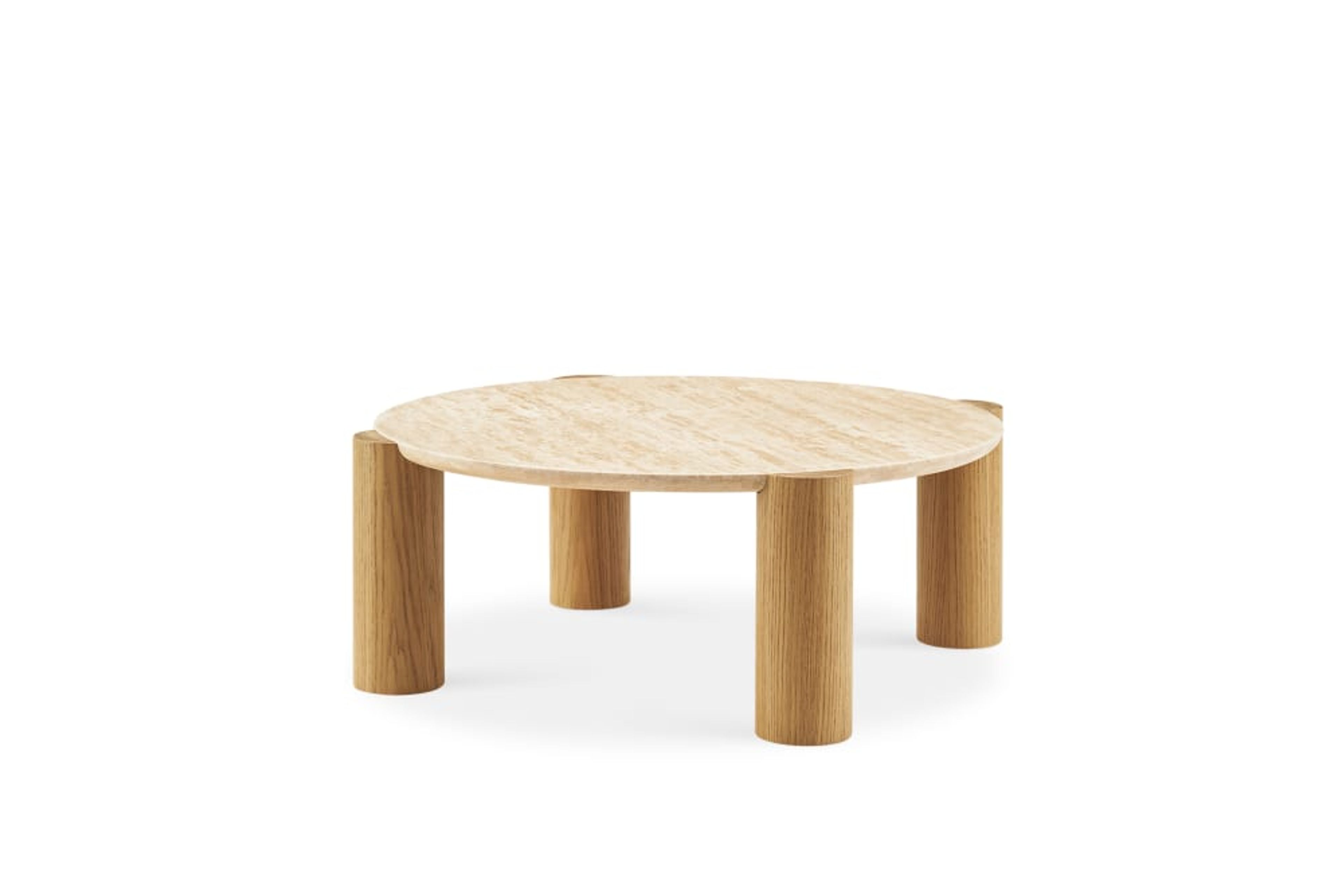 Albie Travertine Round Coffee Table - Natural Elegance