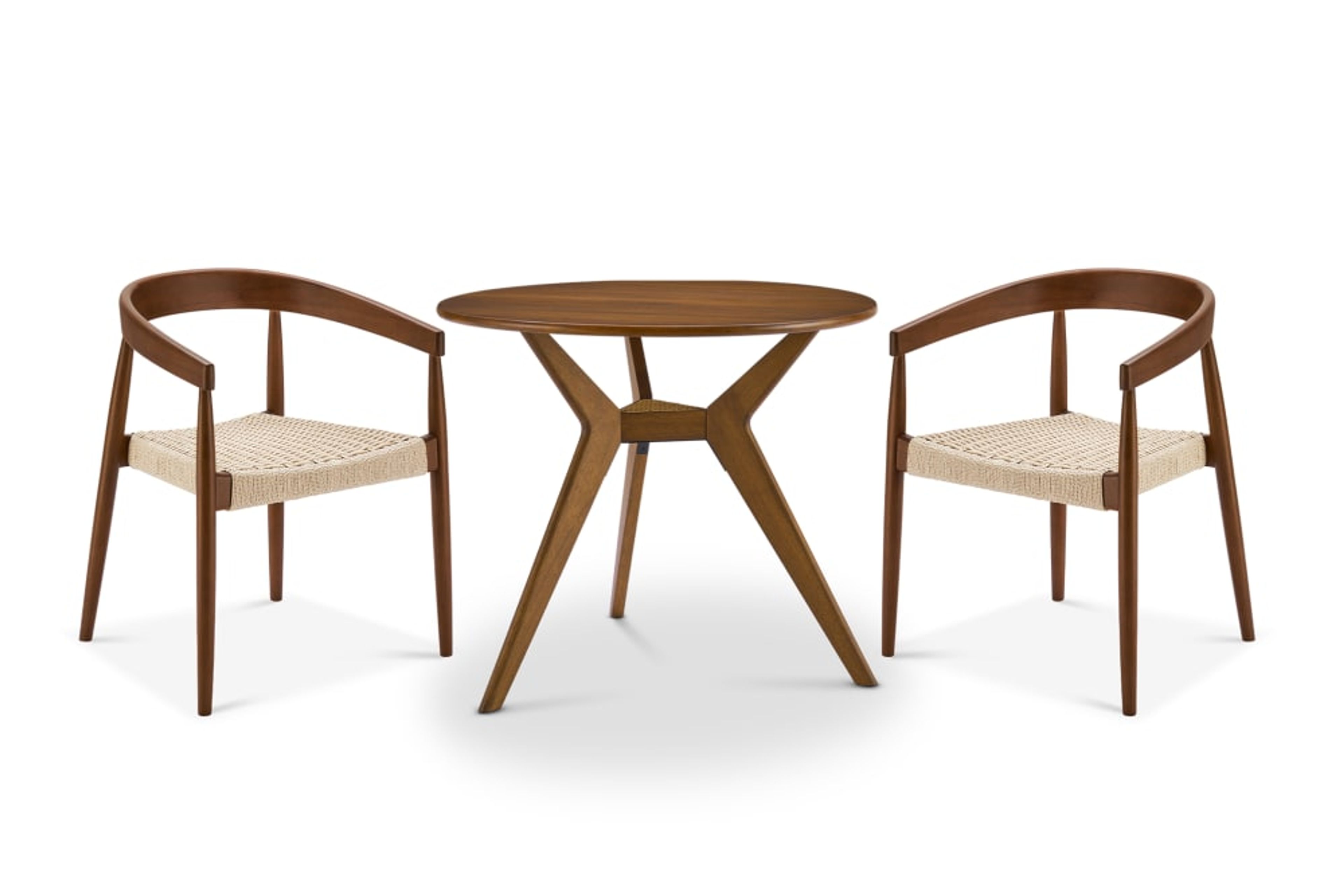Tribeca Round Dining Table & Austen Chairs Set, Walnut
