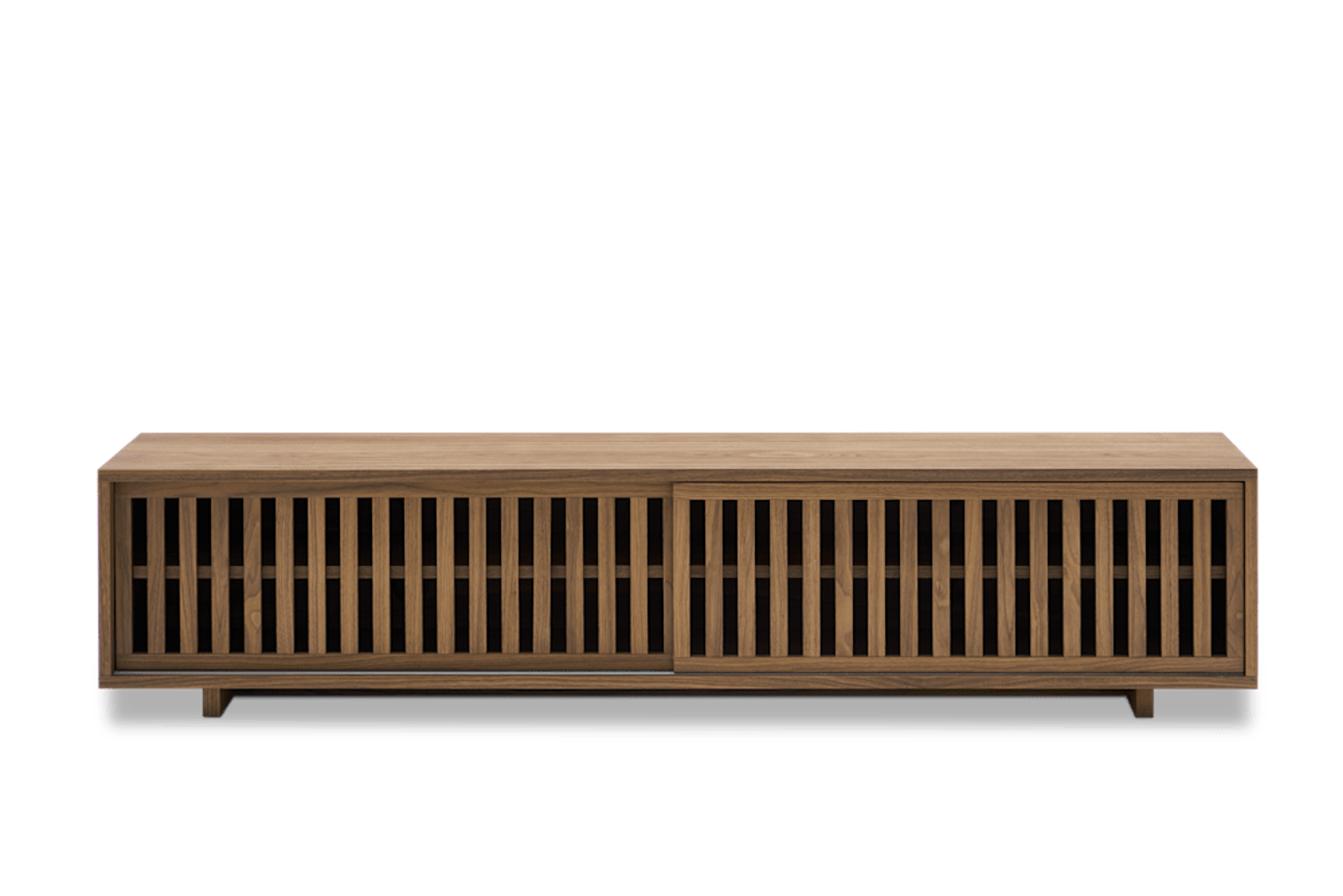 Luka Walnut TV Console - Modern Slatted Storage | Castlery SG