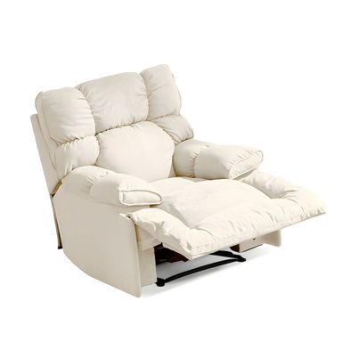 Microsuede Recliner Single Manual Reclining Chair with Swivel Glider Base - Beige Standard (No Motion)