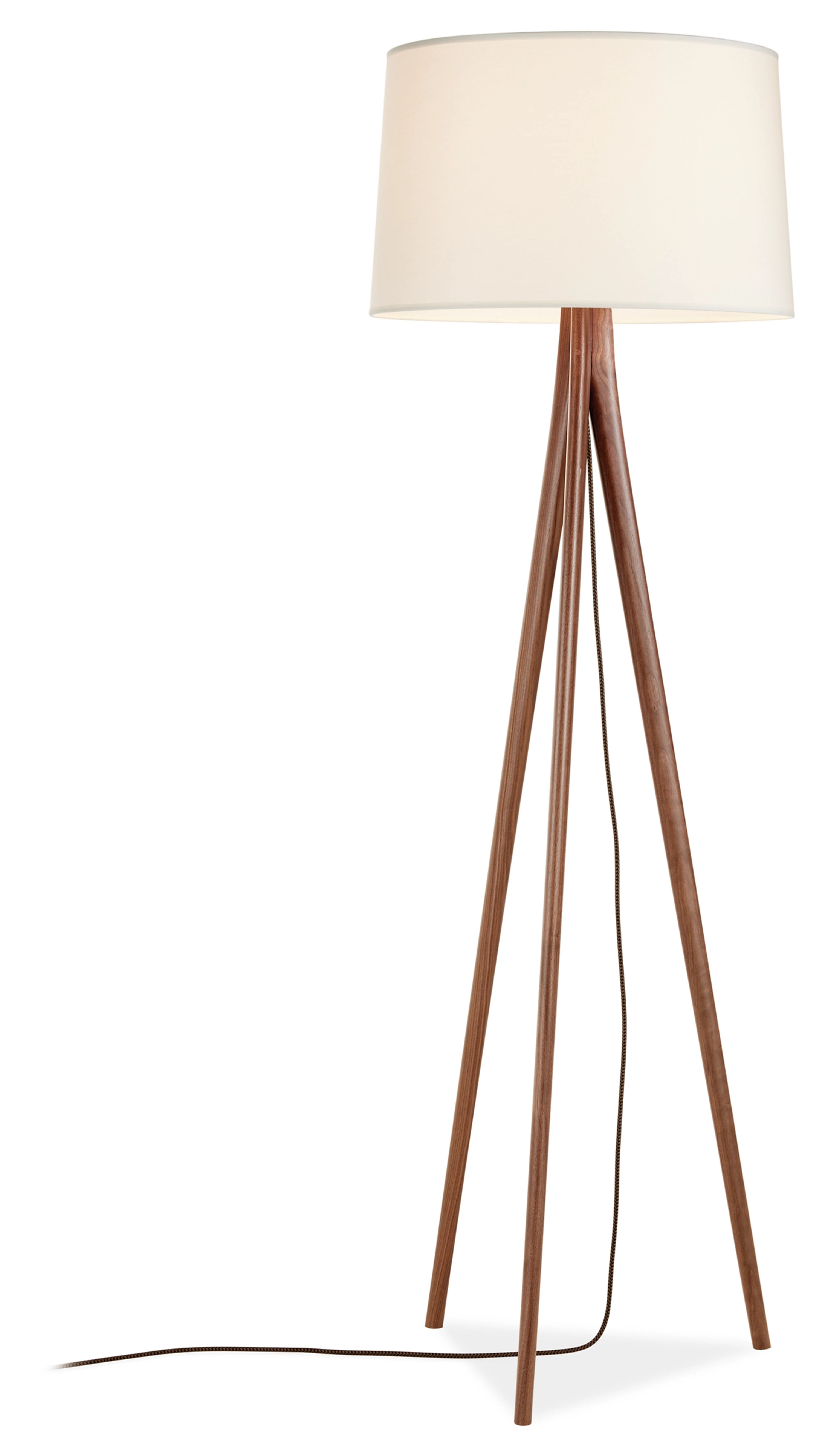 Lane Modern Wood Tripod Floor Lamp - Walnut Base