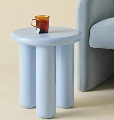 Malo Round Wood Side Table in Blue at Urban Outfitters