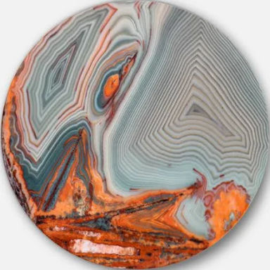 Designart 'Beautiful Lake Superior Agate' Disc Abstract Metal Circle Wall Art, Size: 23 inch x 23 inch