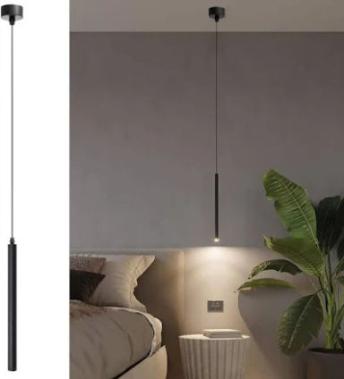 JBZ LED Pendant Light with Height Adjustable, 3000K Pendant Lighting for Kitchen Island, Modern Cylindrical Chandelier for Hallway, Bedroom, Dining
