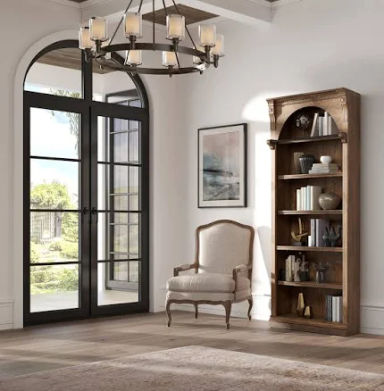 Martin Furniture 8' Tall Wood Bookcase, Storage Organizer, Display Shelf, Fully Assembled, Brown