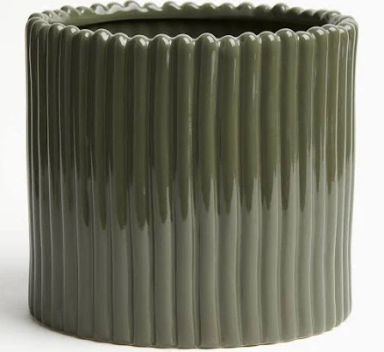 H&M Home - Large Stoneware Plant Pot - Green