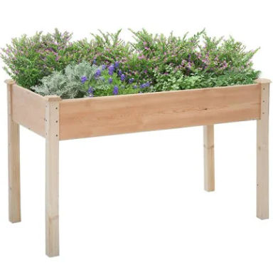 FDW Raised Garden Bed Elevated Wood Planter Box Outdoor and Indoor Planter Box 49Lx24Wx29H Patio Garden Grow Bed for Vegetable Flower