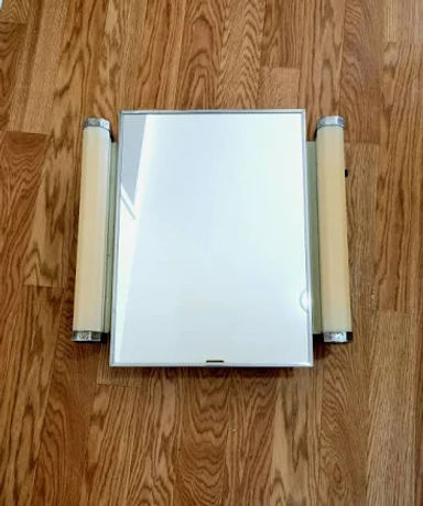 Vintage MCM Miami Carey Chrome Recessed Wall Mirror Medicine Cabinet Side Lights Glass Shelves