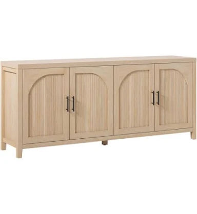 Sasha 70" Modern Reeded Sideboard / TV Stand Coastal Oak
