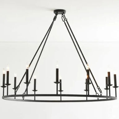 Remington Iron Round 50" Chandelier, Bronze | Pottery Barn