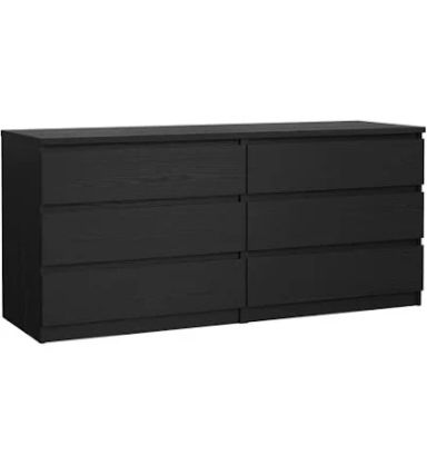 Tvilum Scottsdale 6-Drawer Black Double Dresser