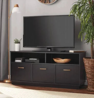Mainstays 3-Door TV Stand Console for TVS Up to 50 inch, Blackwood Finish