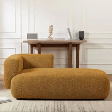 Christinia Upholstered Chaise Lounge Ivy Bronx Upholstery Color: Orange Orientation: Right Hand Facing