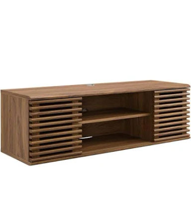 Modway Render 46" Wall-Mount Media Console TV Stand - Walnut