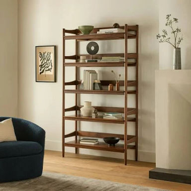 Walnut Bookcase, Solid Wood, Mid-Century Design | Article Cotu Modern Furniture