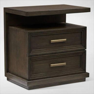 Designer Looks Arielle Nightstand with USB Charging with Light - Tabacco