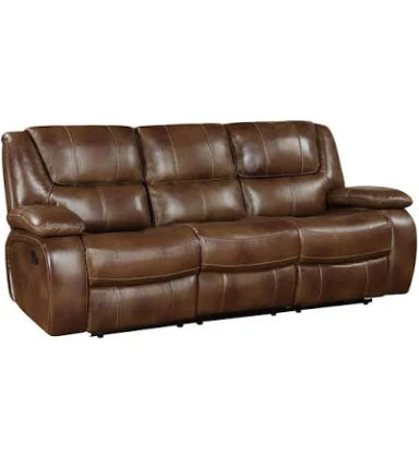Lexicon Ellicott Leather Double Reclining Sofa in Brown