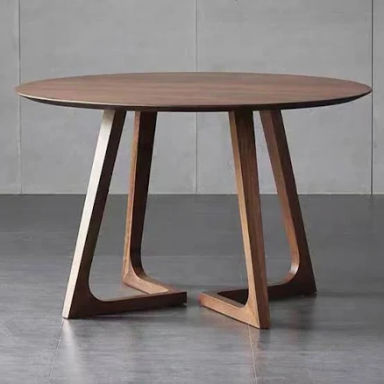 Mid Century Modern Dining Table Round Solid Wood Kitchen Dining Room Tables Rustic Pedestal Table Small Leisure Coffee Table for 2,4 People for