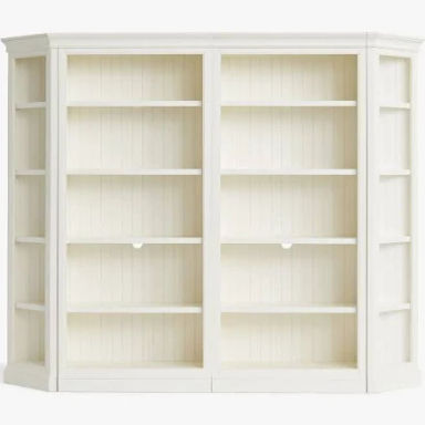 Aubrey Wall Bookcase, Dutch White, 102.5"L x 84"H | Pottery Barn