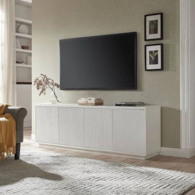 Hanson Rectangular TV Stand for TV''s Up to 75" Wade Logan Color: White