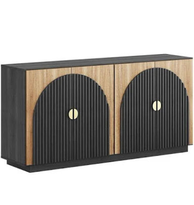 Belleze 65 inch Buffet Cabinet, Sideboard with Storage - Camel