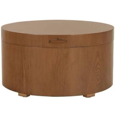 Safavieh Rafaela Round Tray Top Coffee Table with Storage - Walnut