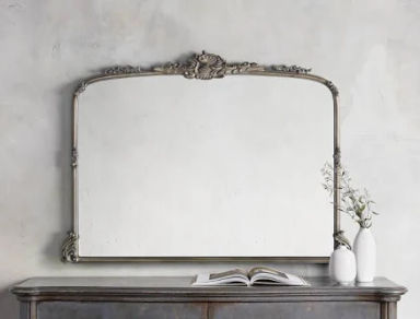 Amelie Dresser Mirror in Wood in Silver | Arhaus