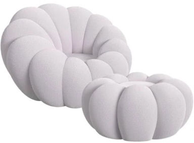 Picket House Furnishings Pumpkin Swivel Chair and Ottoman in Grey