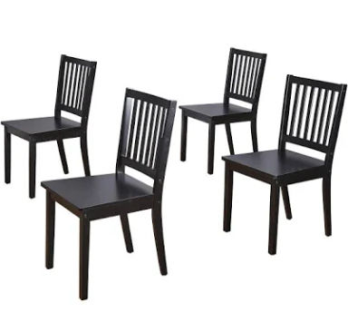 Shaker Dining Chairs Set of 4 Black
