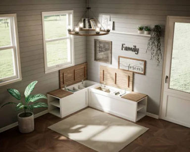Banquette Seating with Storage & Double Cubby