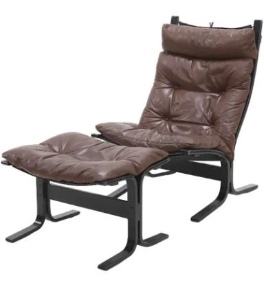 Vintage Set of Siesta Lounge Chair and Ottoman by Ingmar Relling for Westnofa, Norway, 1960s