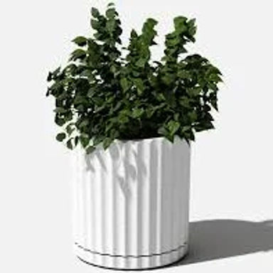 Veradek Mason Series Demi 6" Plastic-Stone Planter - White