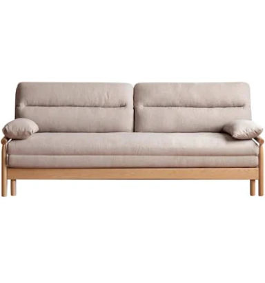 solid wood sofa bed Japanese-style small apartment oak folding sofa simple living room home fabric sofa 84.1x34.5x34.5inch / 213.5x87.5x87.5сm /