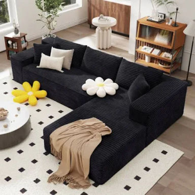 106" Cloud Sectional Couch with L-Shape Chaise, No Assembly Required, Modern Modular Sofa with Deep Seat, Upholstered Couches for Living Room Bedroom,