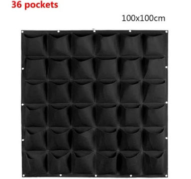 Mr Garden 36 Pockets Vertical Grow Bags Garden Hanging Wall Planters Indoor/Outdoor Black
