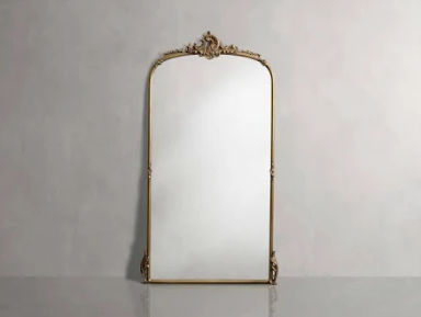 Amelie Floor Mirror in Wood in Gold | Arhaus
