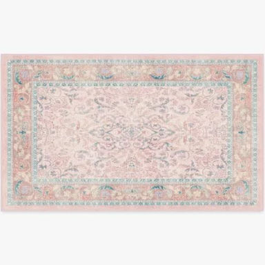 3'x5' | Machine Washable Area Rug | Kid & Pet Friendly | Indoor Rug | Bridgerton Fit For A Queen Soft Rose Rug | Ruggable
