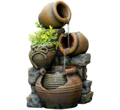 Jeco Multi Pots with Flower Pot Outdoor Water Fountain