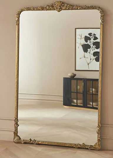 The Vintage Mila Mirror by Anthropologie in Gold, Size: Floor