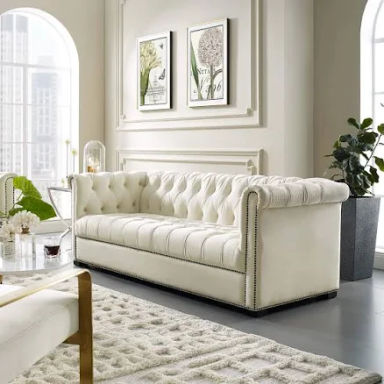Modway Heritage Ivory Performance Velvet Sofa