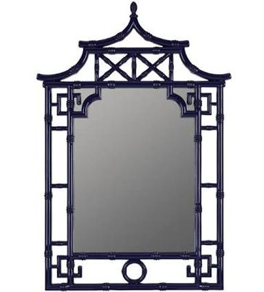 Pagoda Wall Mirror - Chinoiserie Navy Blue